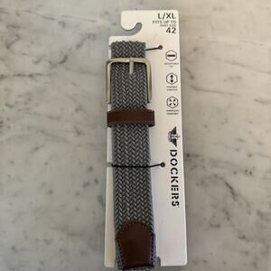 Dockers‎ Men's 1.5 in Wide Stretch Gray Braided Belt Size L/XL Fits Up To 42 In.